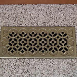 Interlaken Cast Iron Floor Register Grate 245 x 92mm (10 x 4 Inch)