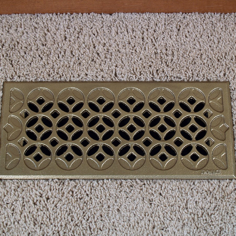 Interlaken Cast Iron Floor Register Grate 245 x 92mm (10 x 4 Inch)