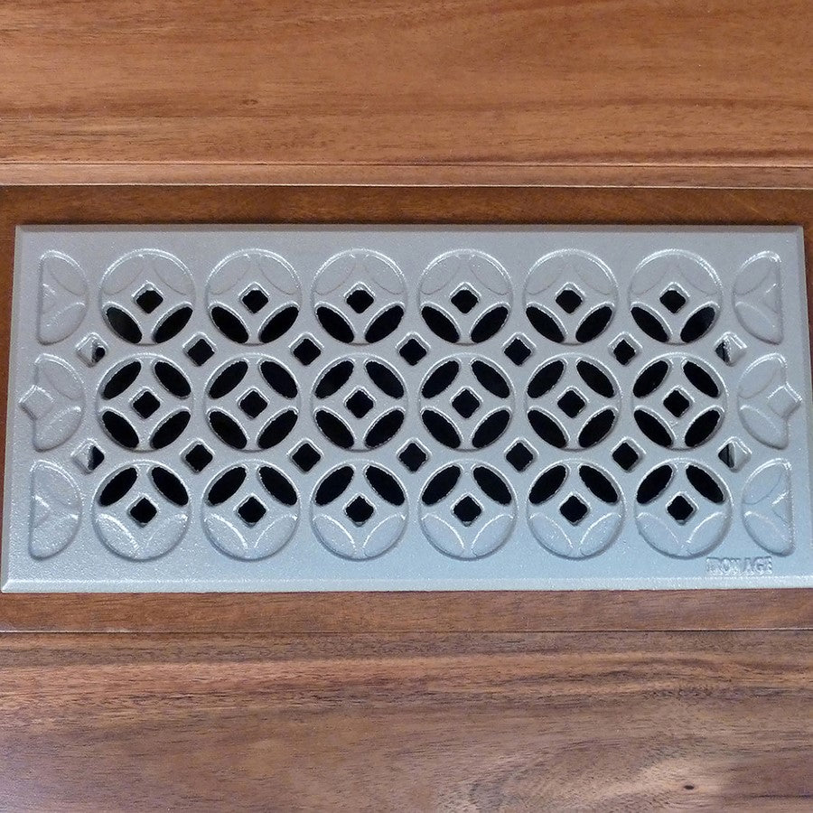 Interlaken Cast Iron Floor Register Grate 245 x 92mm (10 x 4 Inch)