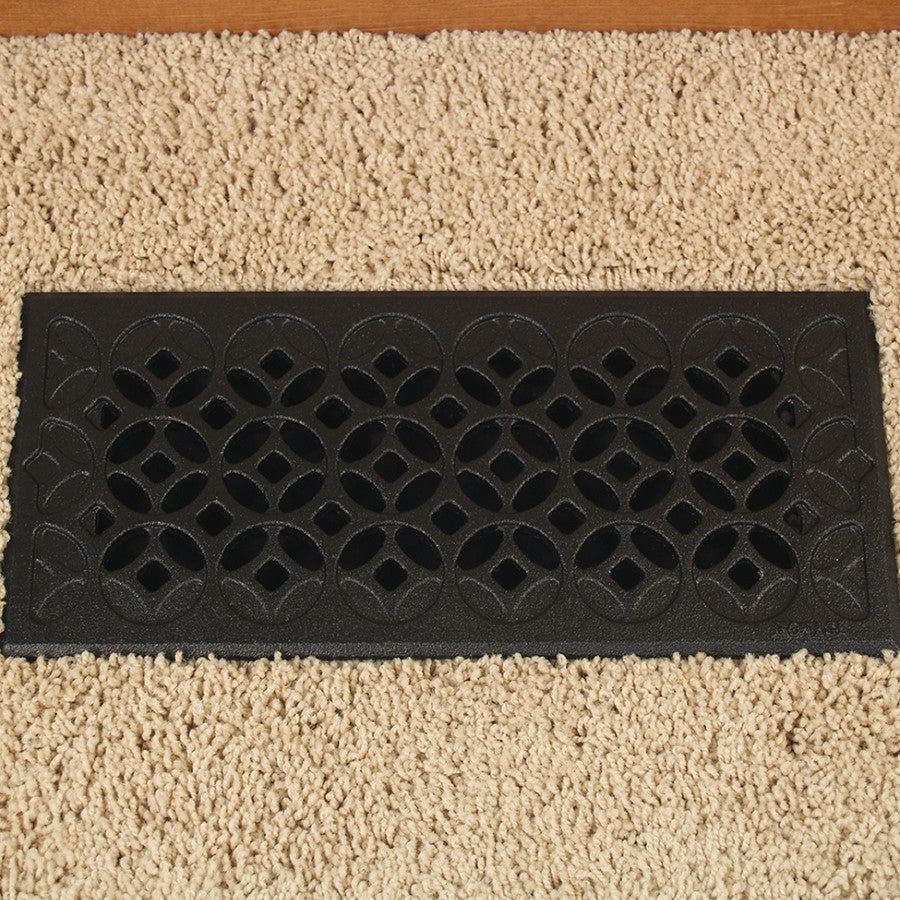 Interlaken Cast Iron Floor Register Grate 245 x 92mm (10 x 4 Inch)
