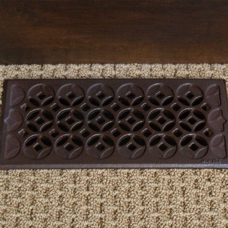 Interlaken Cast Iron Floor Register Grate 245 x 92mm (10 x 4 Inch)