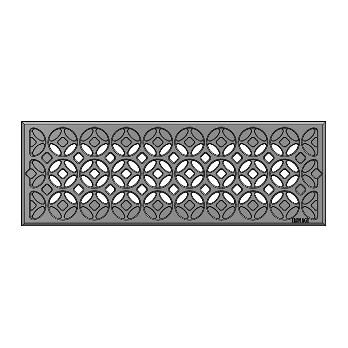 Interlaken Cast Iron Floor Register Grate 346 x 92mm (14 x 4 Inch)