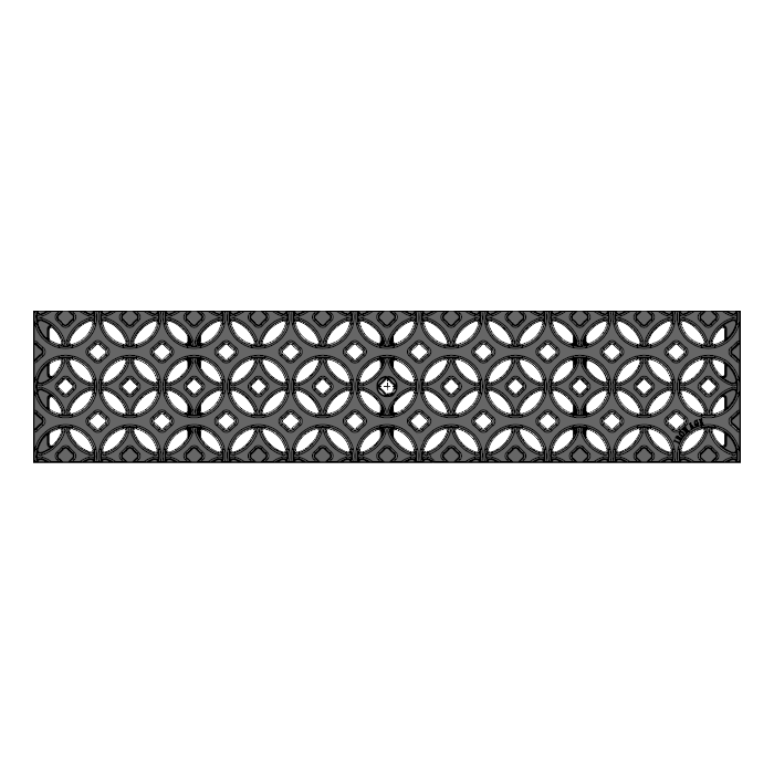 Interlaken Cast Iron Channel Drain Grate 595 x 129mm (24 x 5 Inch)