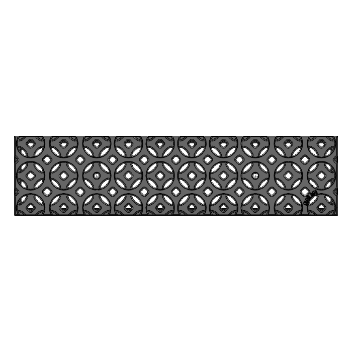 Interlaken Cast Iron Channel Drain Grate 608 x 149mm (24 x 6 Inch)