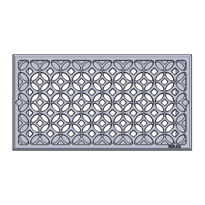 Interlaken Cast Iron Floor Register Grate 295 x 143mm (12 x 6 Inch)