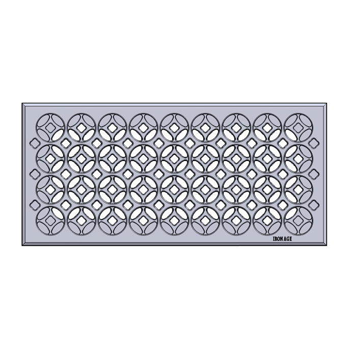 Interlaken Cast Iron Floor Register Grate 346 x 143mm (14 x 6 Inch)