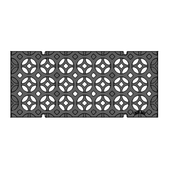 Interlaken Cast Iron Channel Drain Grate 498 x 223mm (20 x 9 Inch)