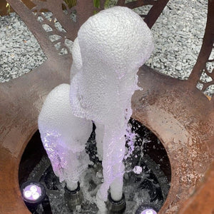 Leaf Sphere Mild Steel 1200mm Water Feature with Jet & Tub