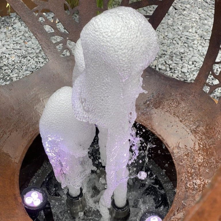 Leaf Sphere Mild Steel 1200mm Water Feature with Jet & Tub