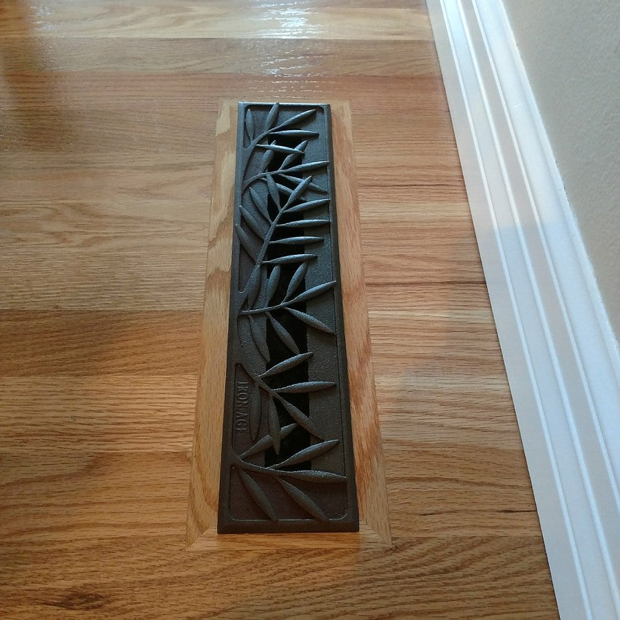 Locust Cast Iron Floor Register Grate 346 x 41mm (14 x 2 Inch)