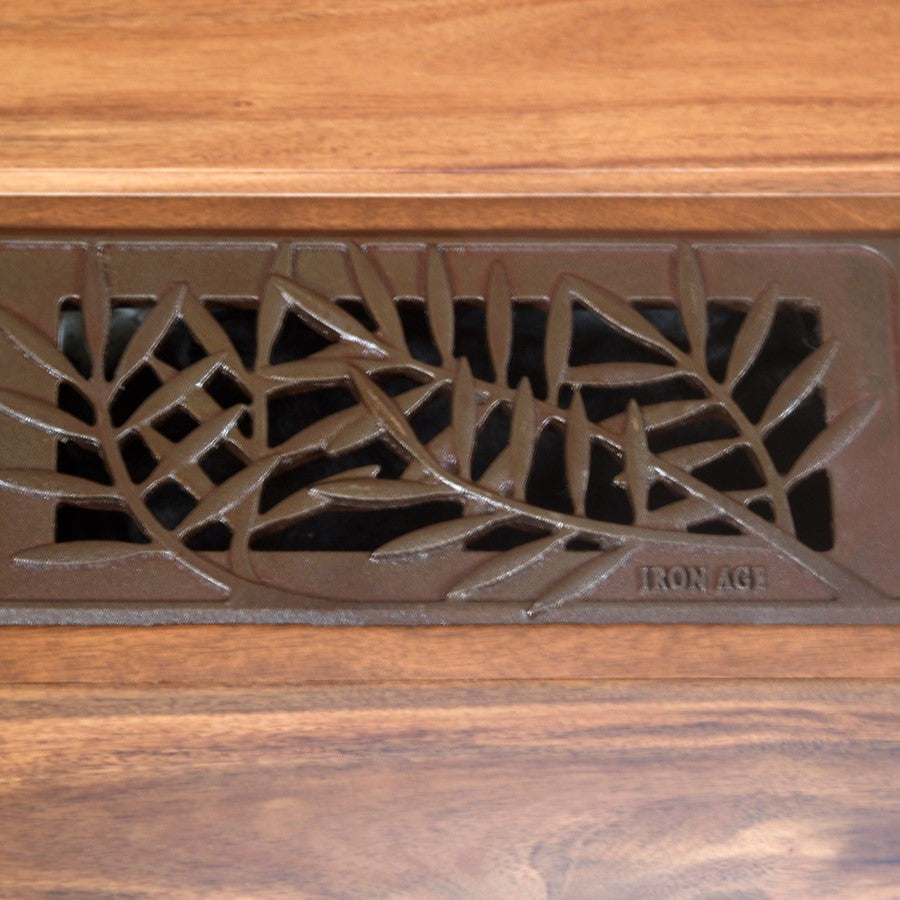 Locust Cast Iron Floor Register Grate 245 x 92mm (10 x 4 Inch)