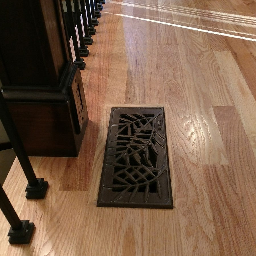 Locust Cast Iron Floor Register Grate 245 x 92mm (10 x 4 Inch)
