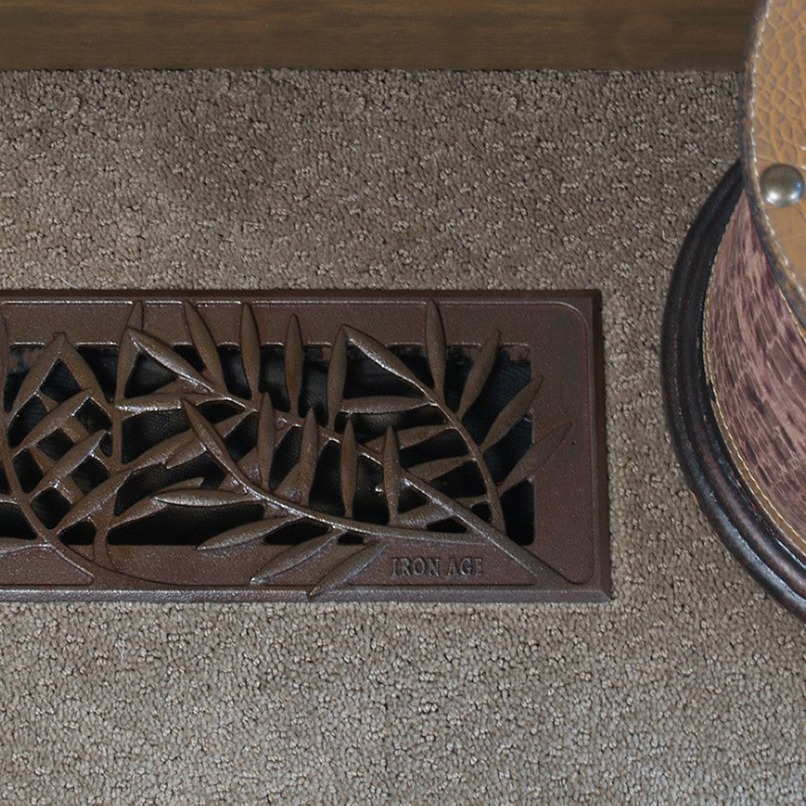 Locust Cast Iron Floor Register Grate 245 x 92mm (10 x 4 Inch)