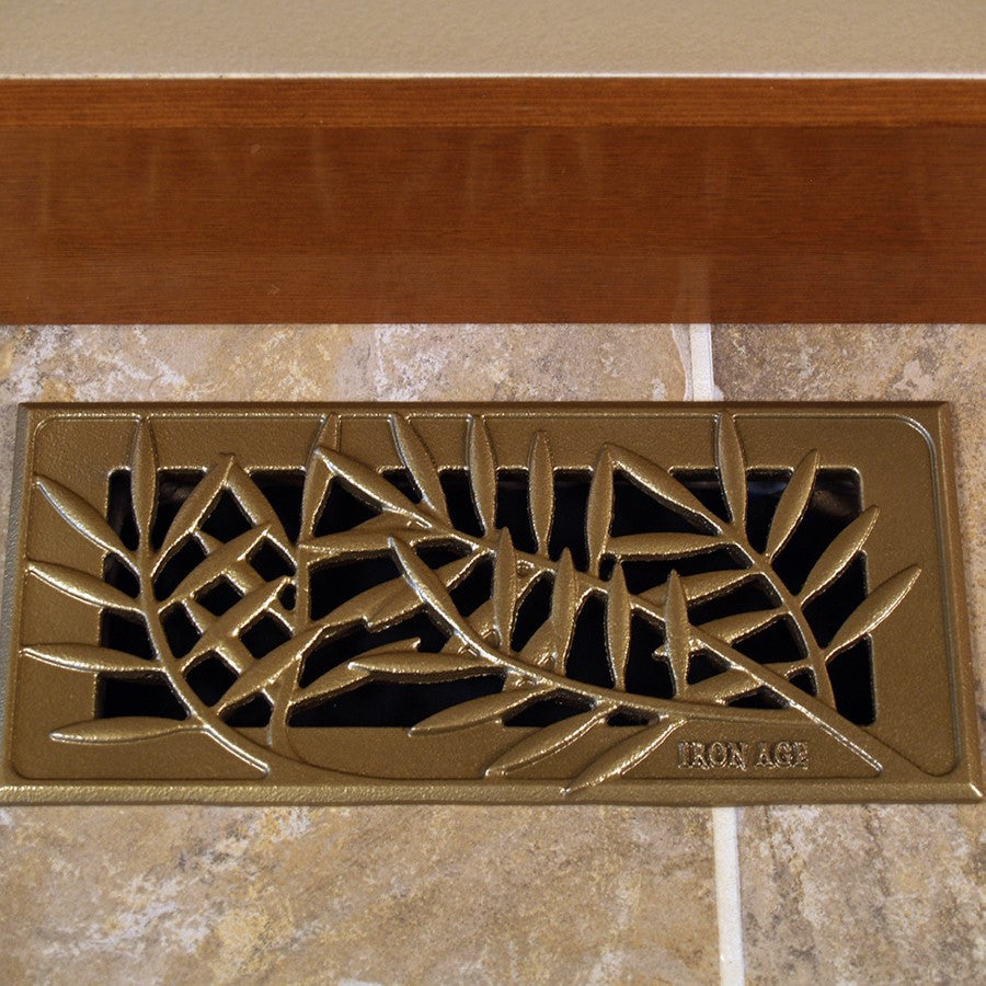 Locust Cast Iron Floor Register Grate 245 x 92mm (10 x 4 Inch)