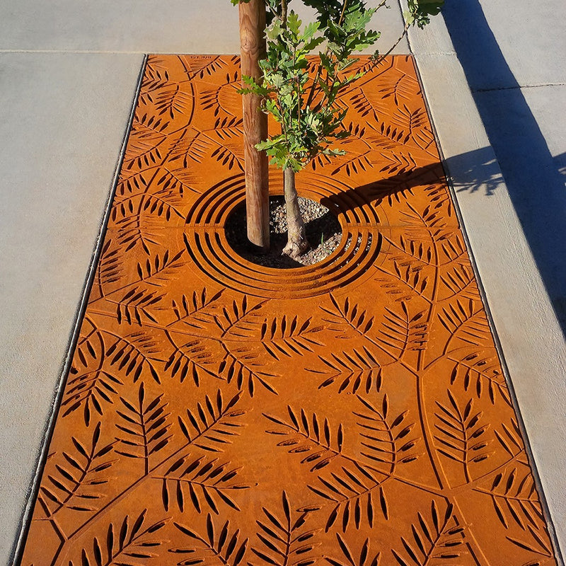 Locust Cast Iron Tree Grate 1829 x 914mm (72 x 36 Inch)