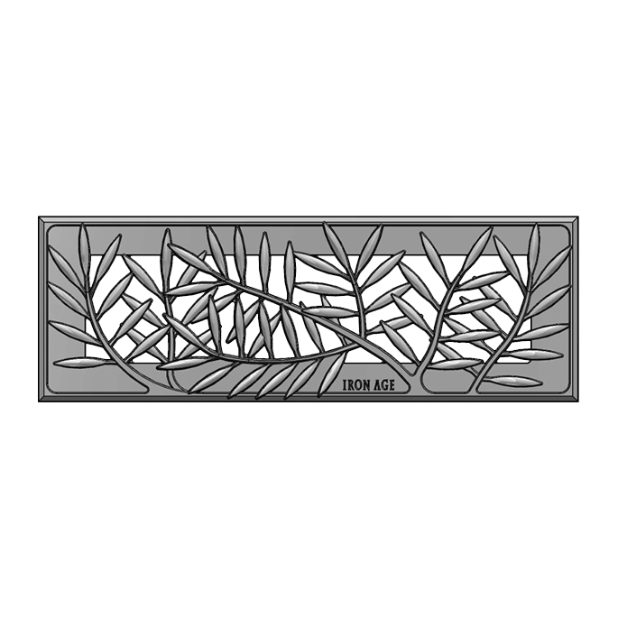 Locust Cast Iron Floor Register Grate 346 x 92mm (14 x 4 Inch)