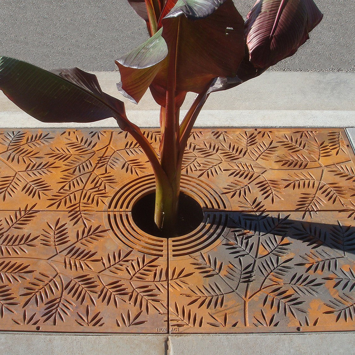 Locust Cast Iron Tree Grate 1826 x 1216mm (72 x 48 Inch)