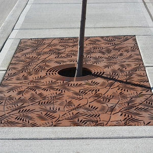 Locust Cast Iron Tree Grate 2438 x 1219mm Heel Proof (96 x 48 Inch)