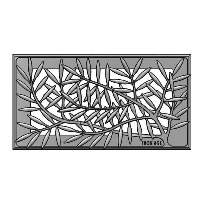 Locust Cast Iron Floor Register Grate 295 x 143mm (12 x 6 Inch)