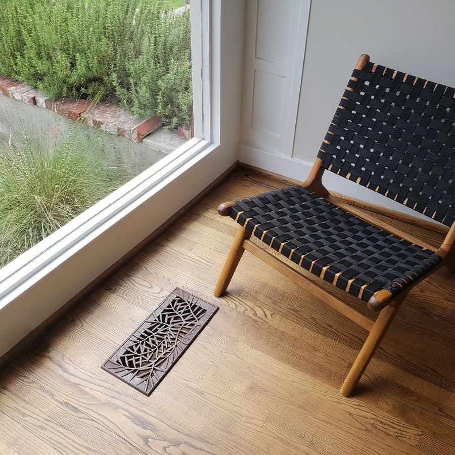 Locust Cast Iron Floor Register Grate 346 x 143mm (14 x 6 Inch)