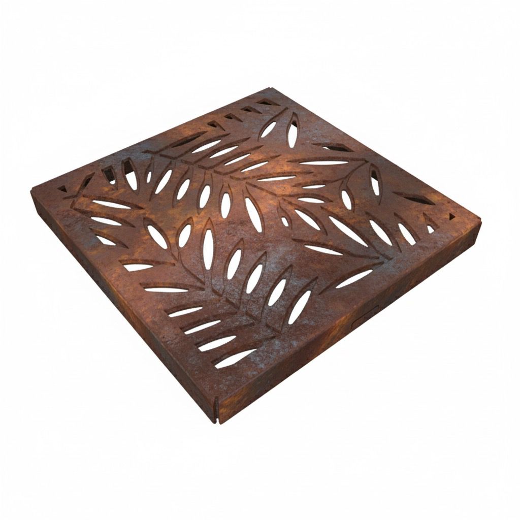 Locust Corten Steel Square Gully Cover (300 x 300mm)