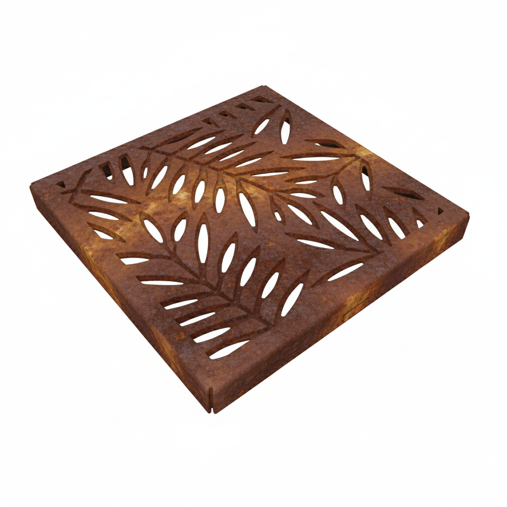 Locust Corten Steel Square Gully Cover (300 x 300mm)