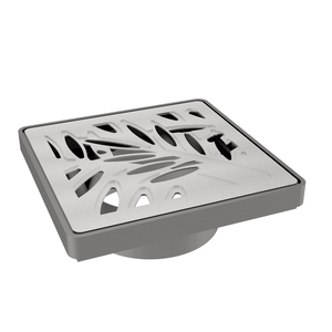 Locust Stainless Steel Grating with Black Plastic Gully Ø110mm Spigot (148 x 148mm)