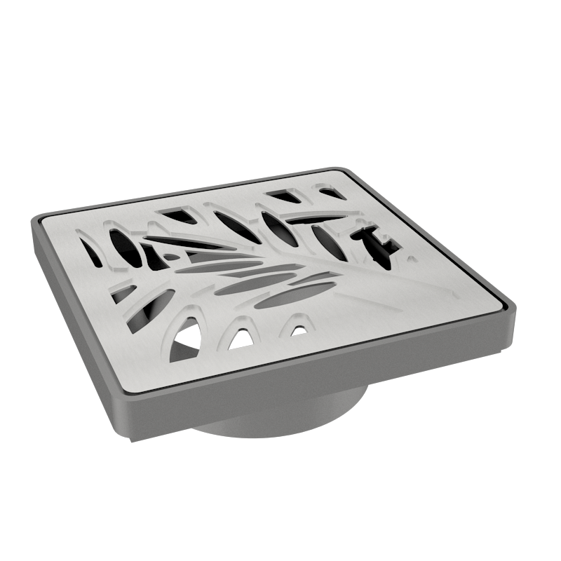 Locust Stainless Steel Grating with Black Plastic Gully Ø110mm Spigot (148 x 148mm)