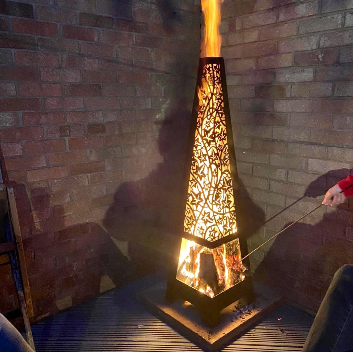 Mild Steel Chiminea Climbing Ivy