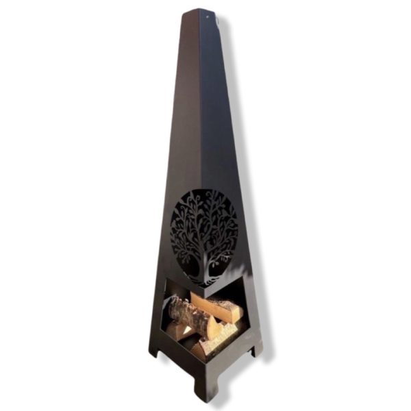 Lateral Design Studio Mild Steel Chiminea Tree Of Life – Lateral Design Studio