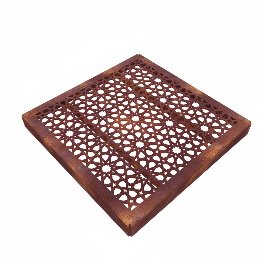 Morisco Corten Steel Square Gully Cover (300 x 300mm)