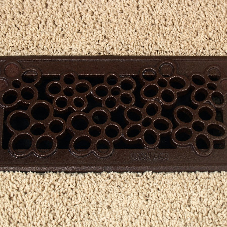 Nassau Cast Iron Floor Register Grate 251 x 99mm (10 x 4 Inch)