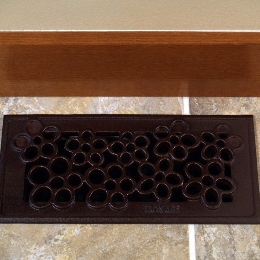 Nassau Cast Iron Floor Register Grate 251 x 99mm (10 x 4 Inch)