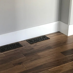Oblio Cast Iron Floor Register Grate 302 x 99mm (12 x 4 Inch)