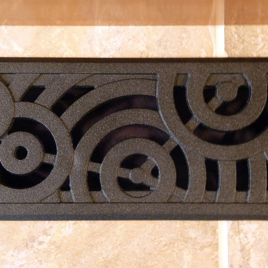 Oblio Cast Iron Floor Register Grate 251 x 99mm (10 x 4 Inch)