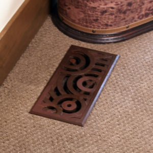 Oblio Cast Iron Floor Register Grate 251 x 99mm (10 x 4 Inch)