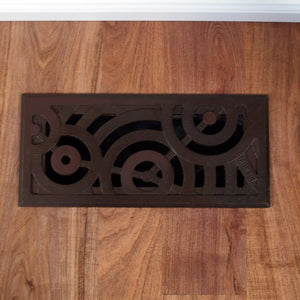 Oblio Cast Iron Floor Register Grate 251 x 99mm (10 x 4 Inch)
