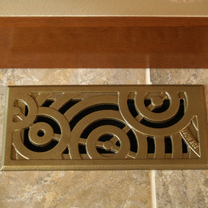 Oblio Cast Iron Floor Register Grate 251 x 99mm (10 x 4 Inch)