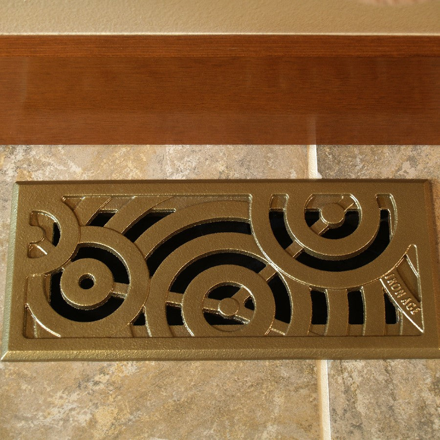 Oblio Cast Iron Floor Register Grate 251 x 99mm (10 x 4 Inch)
