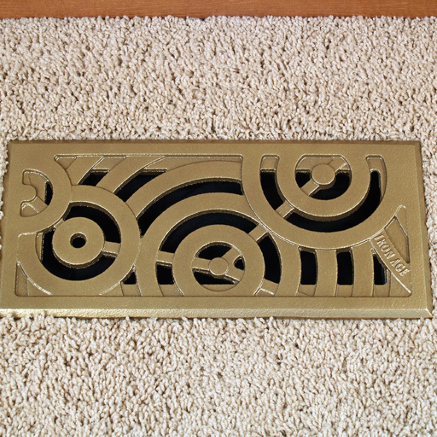 Oblio Cast Iron Floor Register Grate 251 x 99mm (10 x 4 Inch)