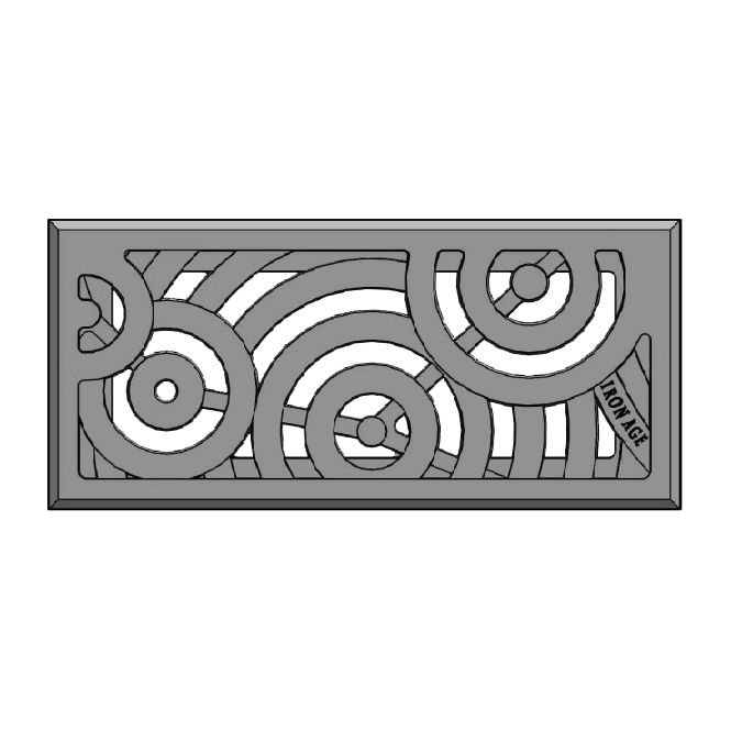 Oblio Cast Iron Floor Register Grate 251 x 99mm (10 x 4 Inch)