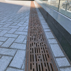Rain Heavy Duty Cast Iron Channel Drain Grate 498 x 239mm Heel Proof (20 x 10 Inch)
