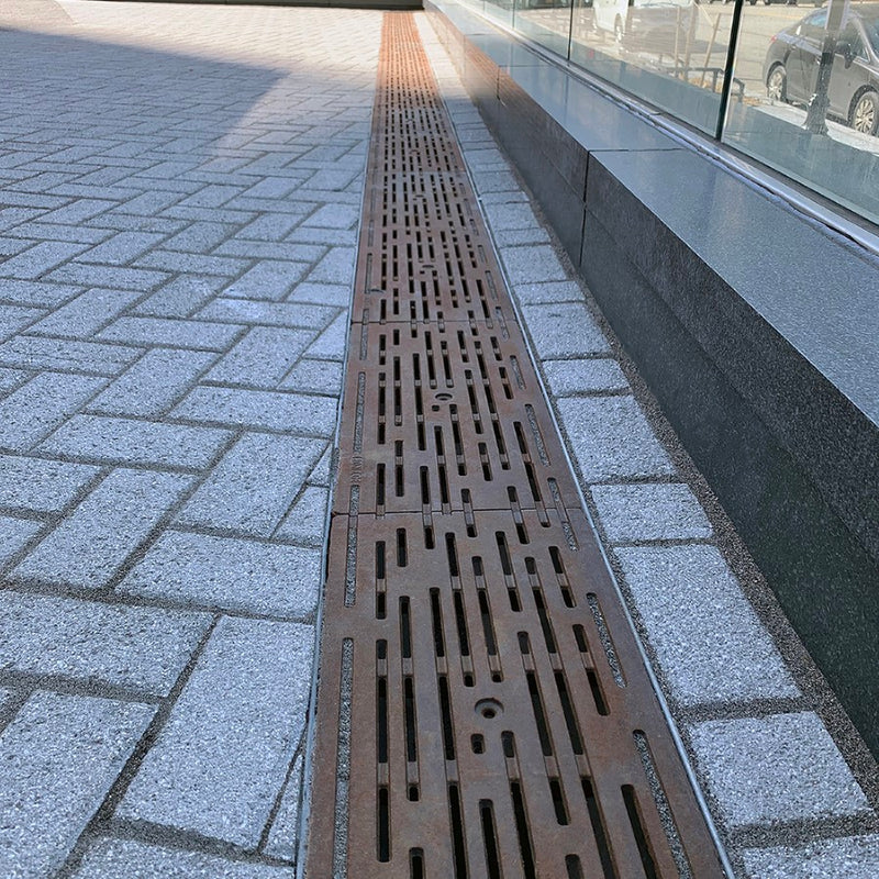 Rain Heavy Duty Cast Iron Channel Drain Grate 498 x 239mm Heel Proof (20 x 10 Inch)