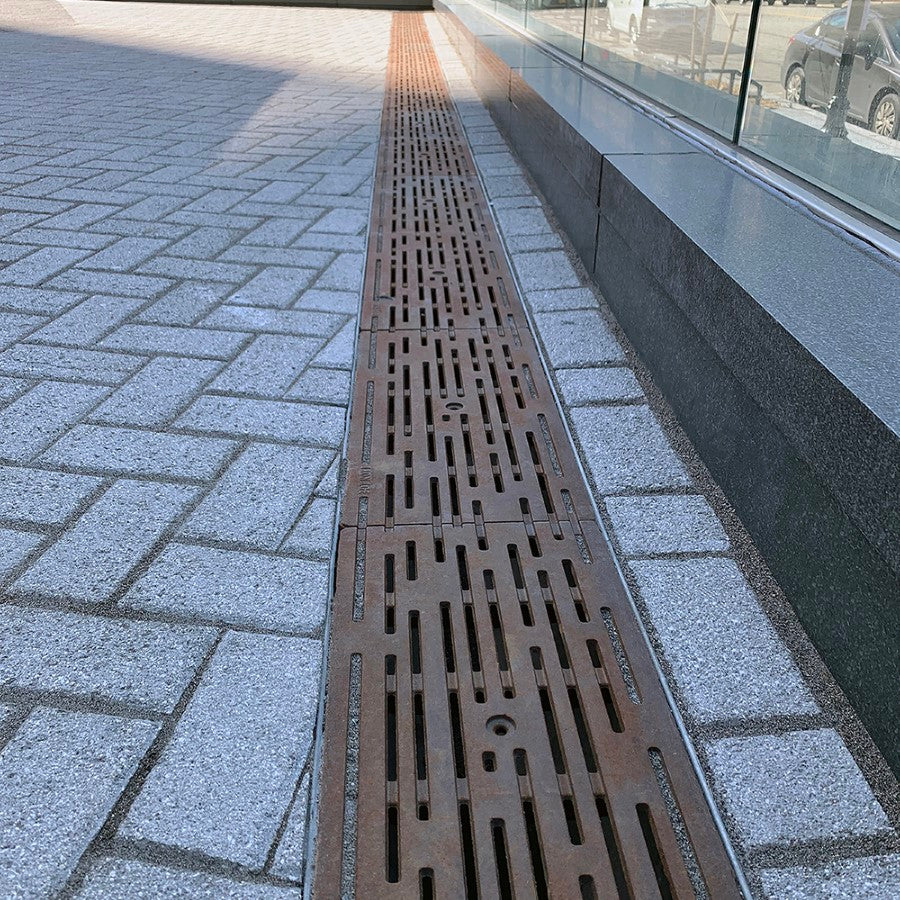 Rain Heavy Duty Cast Iron Channel Drain Grate 498 x 239mm Heel Proof (20 x 10 Inch)