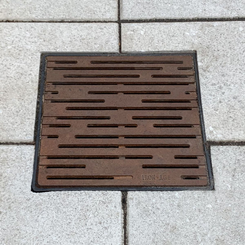 Rain Cast Iron Square Gully Cover 295mm Heel Proof (12 Inch)