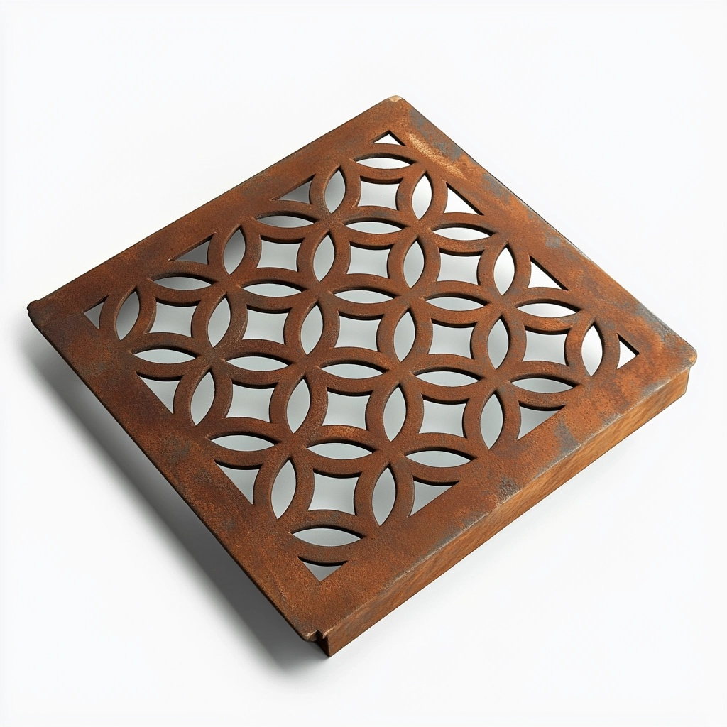 Replacement / Retrofit Square Gully Archez Corten Steel Grating (148 x 148mm)