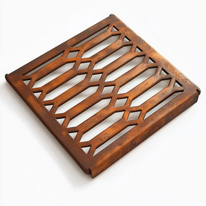 Replacement / Retrofit Square Gully Hexagon Corten Steel Grating (148 x 148mm)