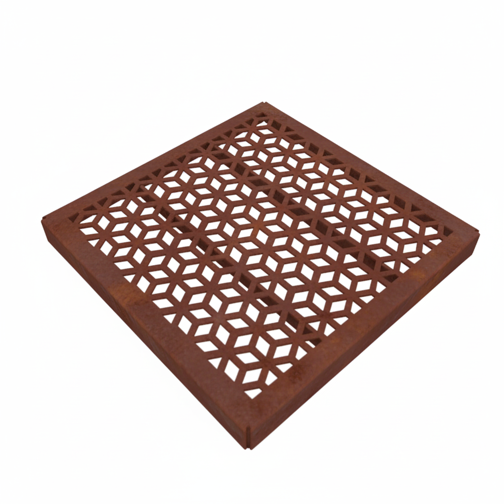 Rubix Corten Steel Square Gully Cover (300 x 300mm)