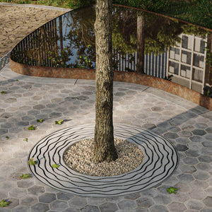 Flusso Jonite Stone Round Tree Grate 2000mm Diameter (79 Inch)