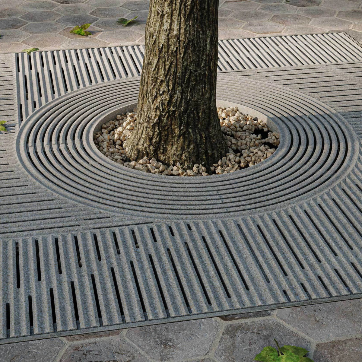 Zen Jonite Stone Square Tree Grate 1500mm (59 Inch)
